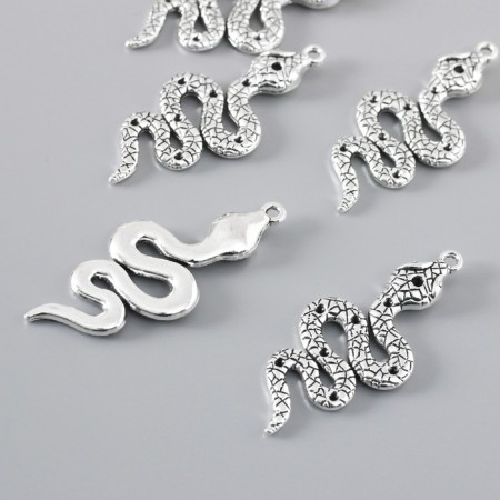 Decor for creativity Metal "Serpent" silver 5x2.1 cm