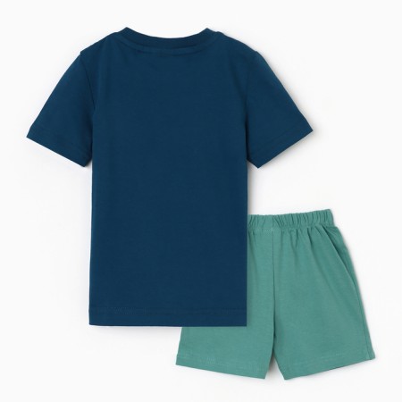 Set for a boy (T-shirt/shorts) "Excavator", color T. Sini/Green, p. 104-110-4