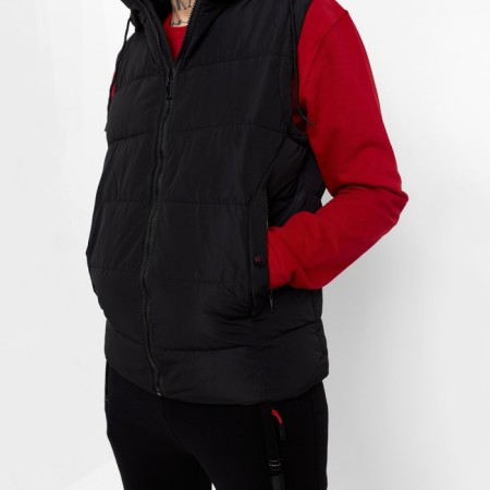 Warm vest of men's, black color, size 46-6