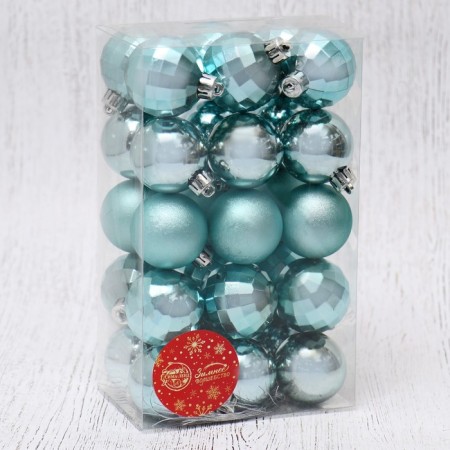 Set of balls plastic D-4 cm, 30 pcs "disco assorted" green-1