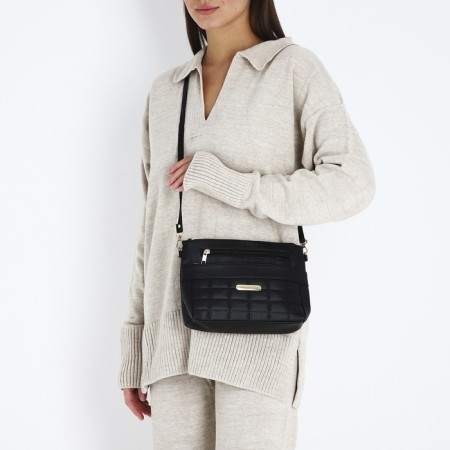 Bag Cross-Bodi with a zipper, black color-7