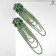 Hanging earrings with rhinestones "Magic" drops and waterfall, green color in gold, 14 cm
