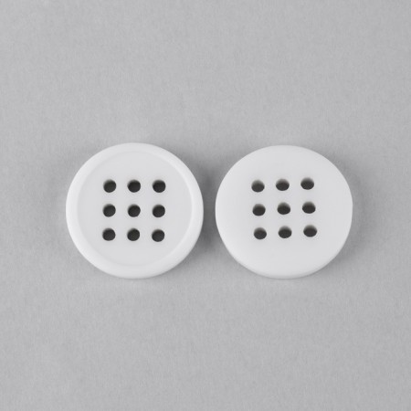 A set of buttons, 9 punctures, d = 18 mm, 10 pcs, white color-1