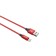 PERO DC -02, Lightning cable - USB, 2 A, 1 m, fabric braid, red