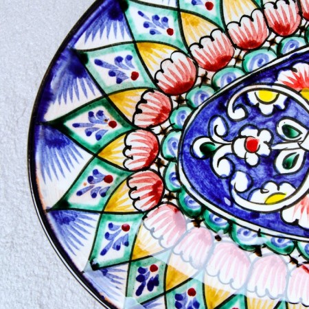 Hollowman Rishtan ceramics "Patterns", 34 cm, multi -colored, oval-13