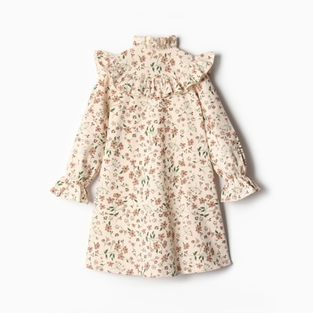 Платье для девочки MINAKU: Cotton collection цвет бежевый, р-р 92-5
