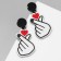 Acrylic earrings "heart" fingers, colored in silver