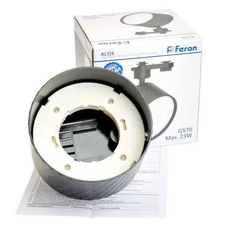 Single -phase track lamp Feron AL126, IP40, GX70, 23 W, 116x116x116 mm, Black color-10