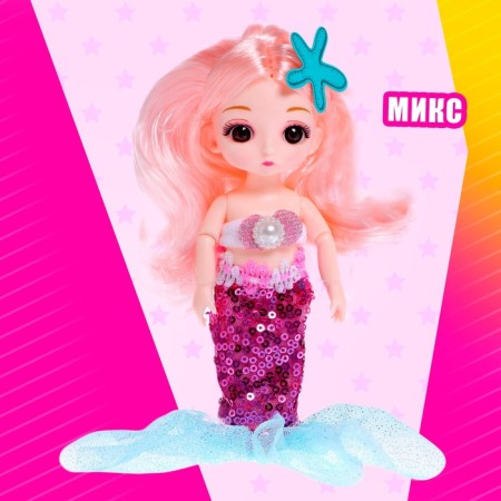 Fairy -tale hinge doll "Mermaid Kira", mix-5