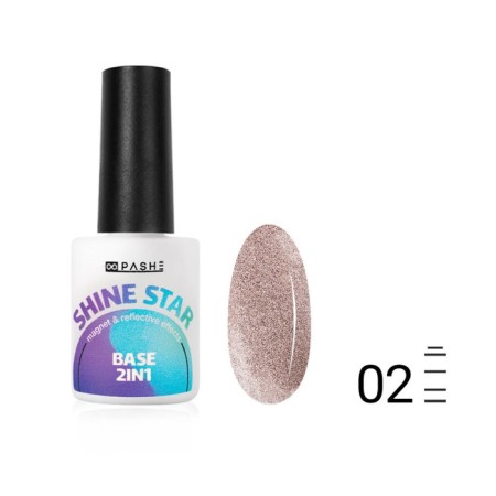 Reflective color base Pashe Shine Star 2 in 1, No. 02 Venus, 9 ml
