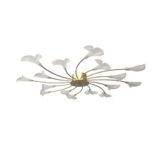 Светильник потолочный ЭкономСвет 11120/16GD WT, 16х3Вт, G4, 11,5х84х84 см, цвет золотой