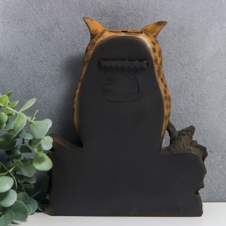 Souvenir Polystone Light "Filin on the log" from the solar battery 21.5x8x17.5 cm-1