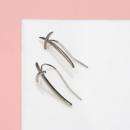 Earrings Metal "Japan" cold weapons, sword, color silver-1