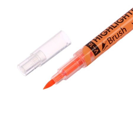 Textbook marker 0.5-3.5 mm Erichkrause Visioline V-16 Brush Neon, bilateral, orange neon, water-based ink-4