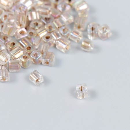 Glass beads 6/0 "Cube. Translucent. Karamel" 10 grams