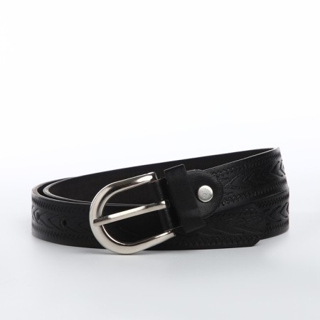 Building belt, width 2.1 cm, screw, metal buckle, black color
