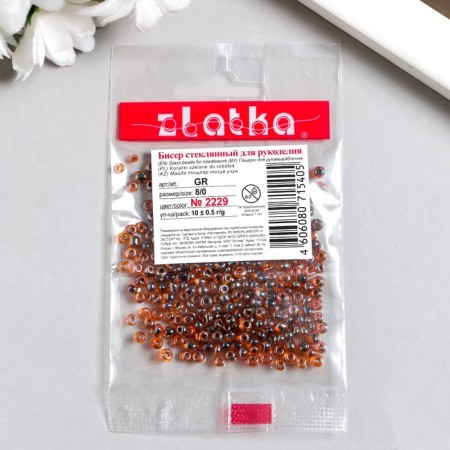 Beads "Zlatka" 08/0, 3 mm, 10 g 2229 brown-2