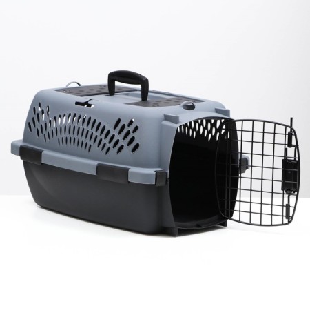 Carriage for animals with a metal door, 49 x 32 x 27, gray-7
