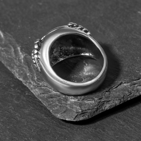 Ring "Right" Skull and Claws, Color Black Silver, 18 size-3