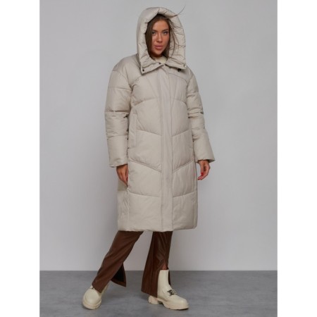 Coat insulated winter female, size 44, color light gray-6