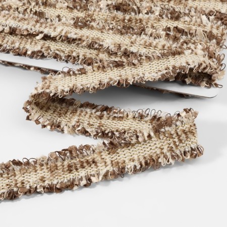 Decorative braid “Twydal”, bilateral, 30 mm, 5 ± 0.5 m, coffee color-1