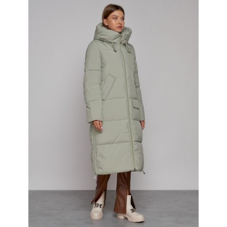 Coat insulated winter female, size 42, green color-2