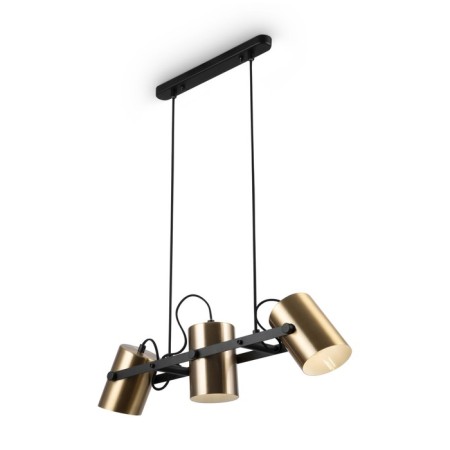 Suspended lamp Freya FR4005PL-03BBS Elori, 672x100x1630 mm, E27, 3x25W, black color and brass