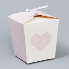 Bonbonniere box, gift packaging, “hearts”, 7.5 x 8 x 7.5 cm