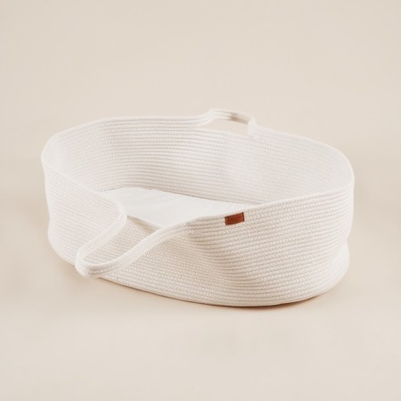 Basket wicker for storing things, carrying and swaddling, with mattress, cotton 70x38x25 cm