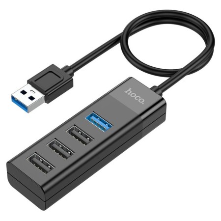 Adapter Hoco HB25, 4 V 1, USB To USB3.0/USB2.0*3, cable length 30 cm, black-4