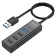 Адаптер Hoco HB25, 4 в 1, USB to USB3.0/USB2.0*3, длина кабеля 30 см, чёрный