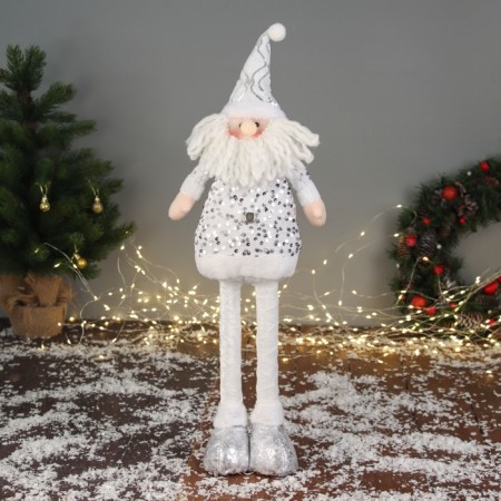 Soft toy "Santa Claus Brill" (59x21 cm extended legs) 40x21 cm, silver-white-4