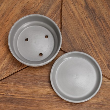 Flower pot "Bonsai" gray, 0.5 l-3