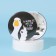 Pocket mirror “Goose”, d = 7 cm, black color