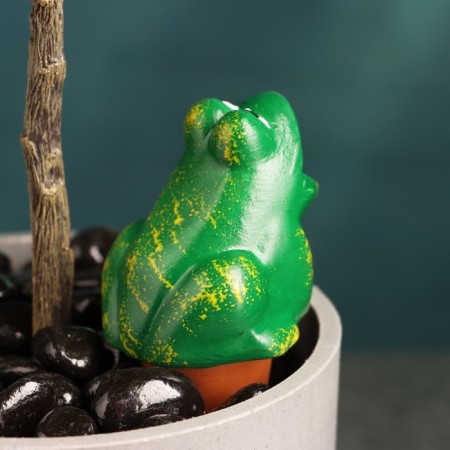 Wenter for indoor and garden plants "Frog" Kungur ceramics, 50ml, 4cm, green-2