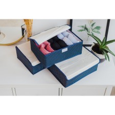 A set of organizers for storing linen with a lid 