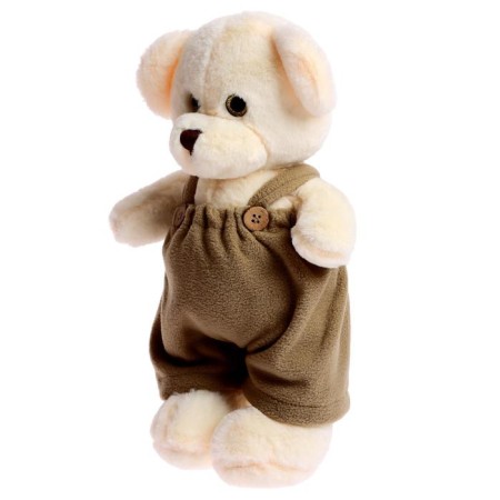 Soft toy "Bear aha in a fleece overalls Khaki", 33 cm-1