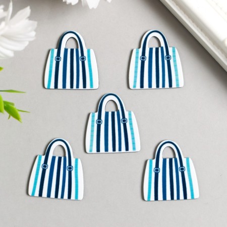 Acryl's work decor "Striped handbag" 2.7x3 cm-1