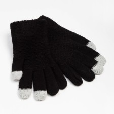 Female gloves for sensory screens, black color, size 7-8 (18-20)