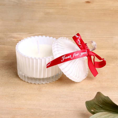 Set of diffuser 100 ml+candle 6x9 cm, jasmine, white-8