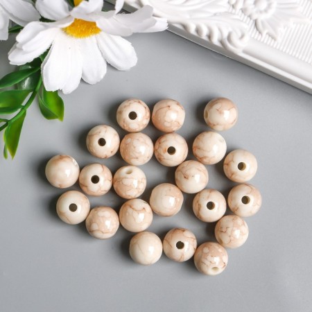 Beads for creativity plastic "Marble. Bezh" d = 1.2 cm set 20 grams-1
