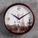Wall clock, series: city, "Paris", d = 23 cm, burgundy rim