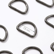 Semi -ring for bags, d = 15 mm, thickness - 2 mm, black nickel color