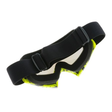 Glass-mask for motorcycle driving, glass blue-violet chameleon, black and yellow, OM-24-3