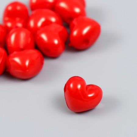 A set of beads for creativity plastic "Scarlet Hearts" 16 g 1.5x1.5 cm
