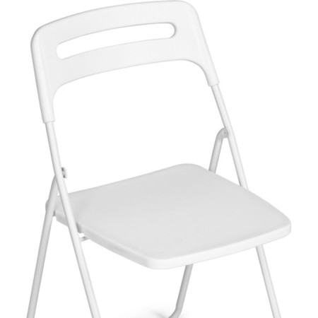 Fold plastic stool, metal/plastic, white 43x46x81 cm-5