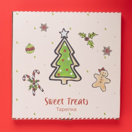 Board New Year's share Sweet Treats, D = 27.3 cm, ceramics, white color-3