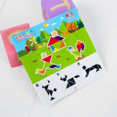 Puzzle "Tangram", in a box, a book with schemes-2