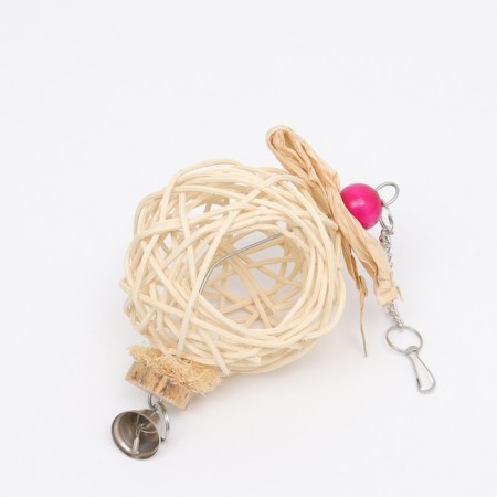 Bird nest with a bell, 13 x 28 cm, vine-3