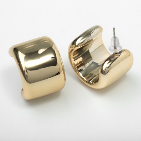 Earrings Plastic "Circle" Muse, Color Gold-2